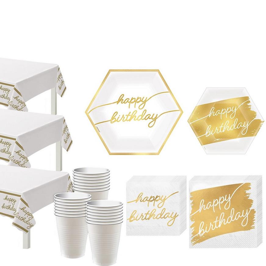 Golden Age Birthday Tableware Kit for 32 Guests